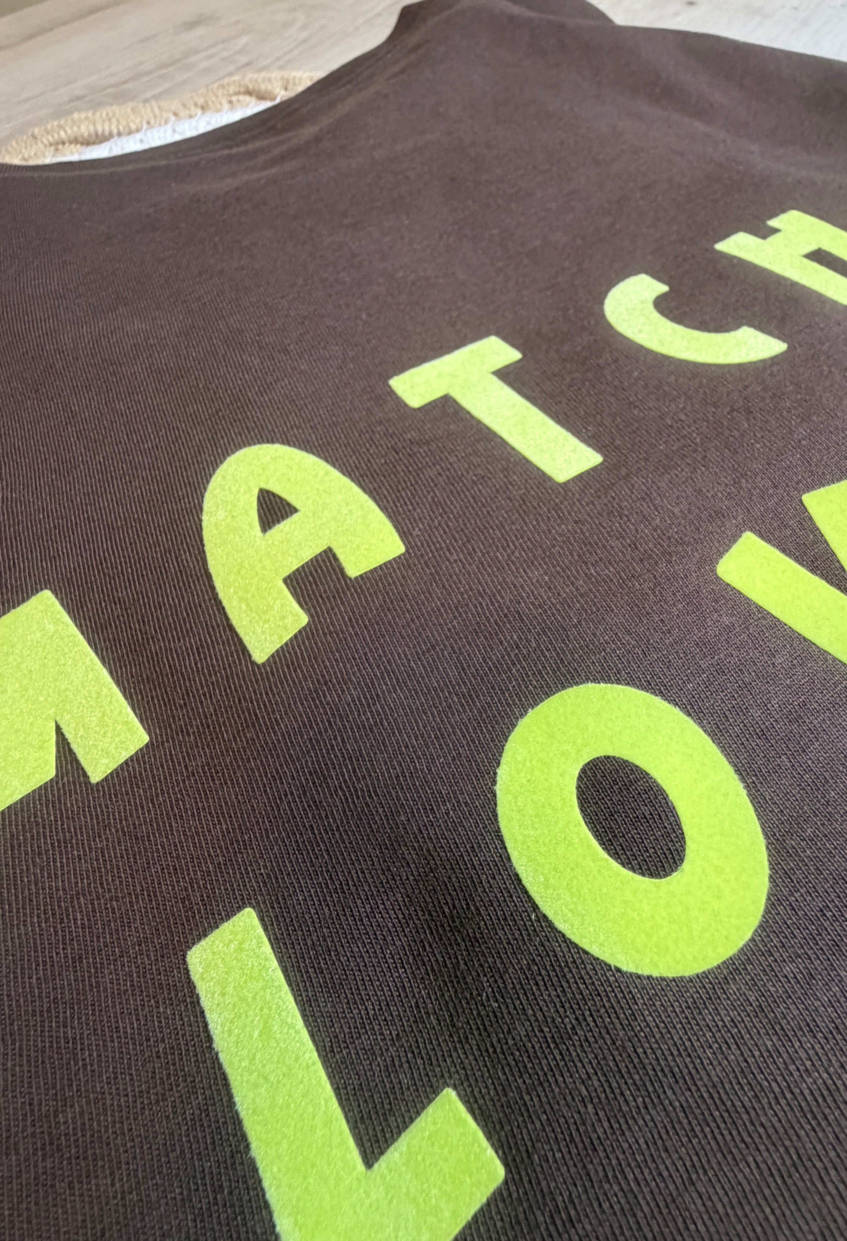 Personalisieren *** FLOCK - PATCH - MATCHA LOVER CLUB - PISTATIENGRÜN ***  für eine edlen & samtigen Look * Eigenproduktion * Patch zum Aufbügeln um ein eigenes Unikat selbst zu gestalten