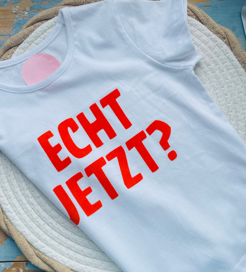 Flock-Patch Maxi „Echt jetzt?“ – Samtiges Statement zum Aufbügeln. Designe dein eigenes Unikat!