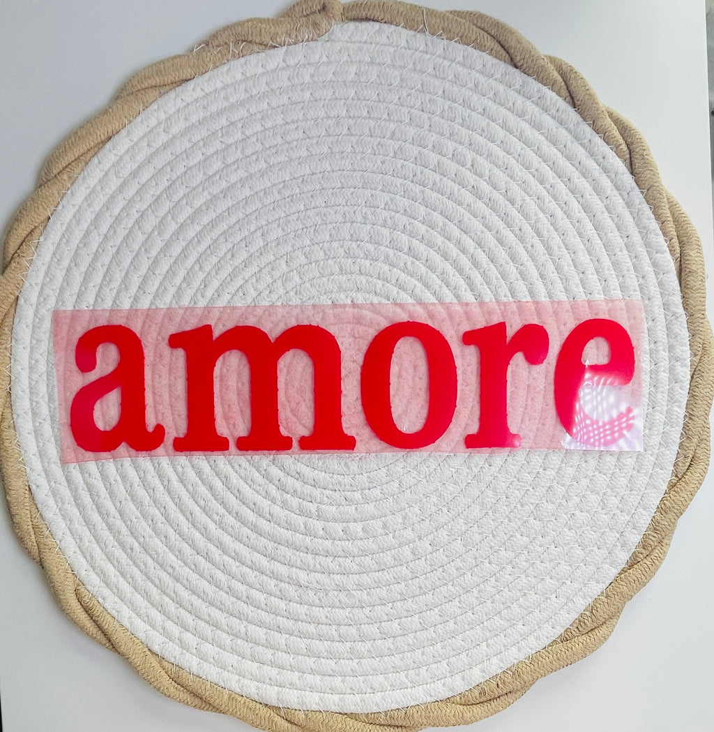 XL - Patch „ AMORE „ zum Aufbügeln * 7 x 24 cm * Eigenproduktion