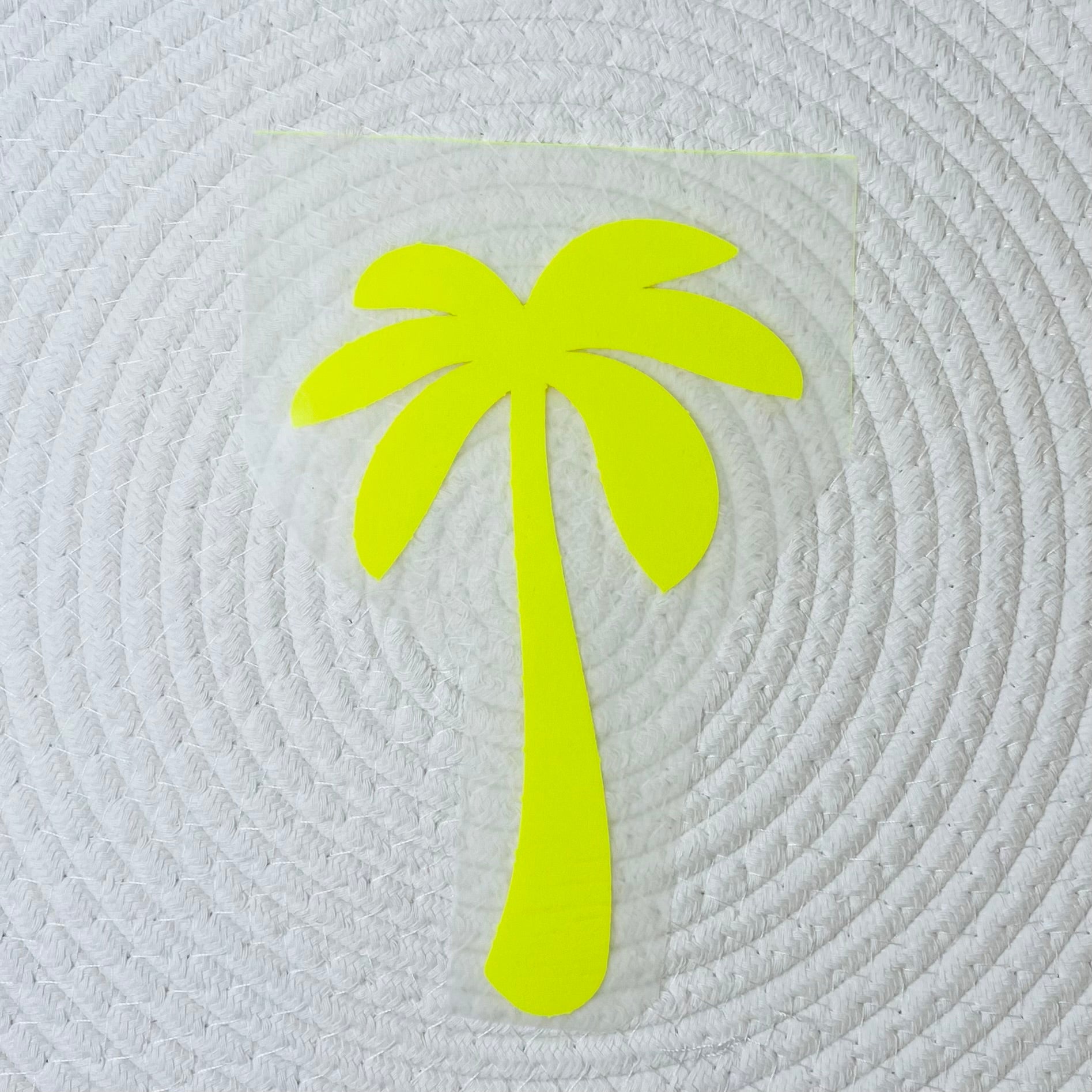 Palme XXL „ NEON - GELB - 24 cm x 17 cm „  Flockpatch * Eigenproduktion * zum Aufbügeln