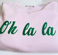 *** RESTBESTAND *** Kuscheliger Pulli mit „ Oh la la - Patch „ Eigenproduktion