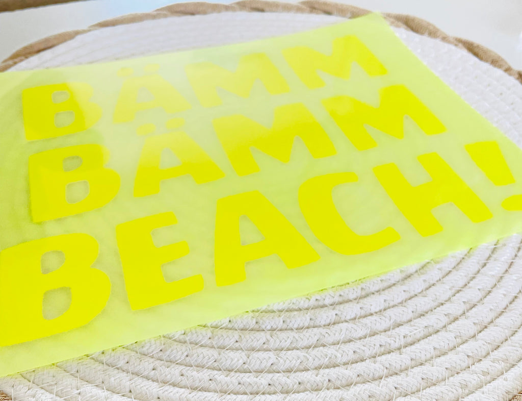 „ BÄMM BÄMM BEACH „ Hochwertiges Flock- Patch * Werde dein eigener Designer und mache deine Eigenen Unikate zum Hingucker!