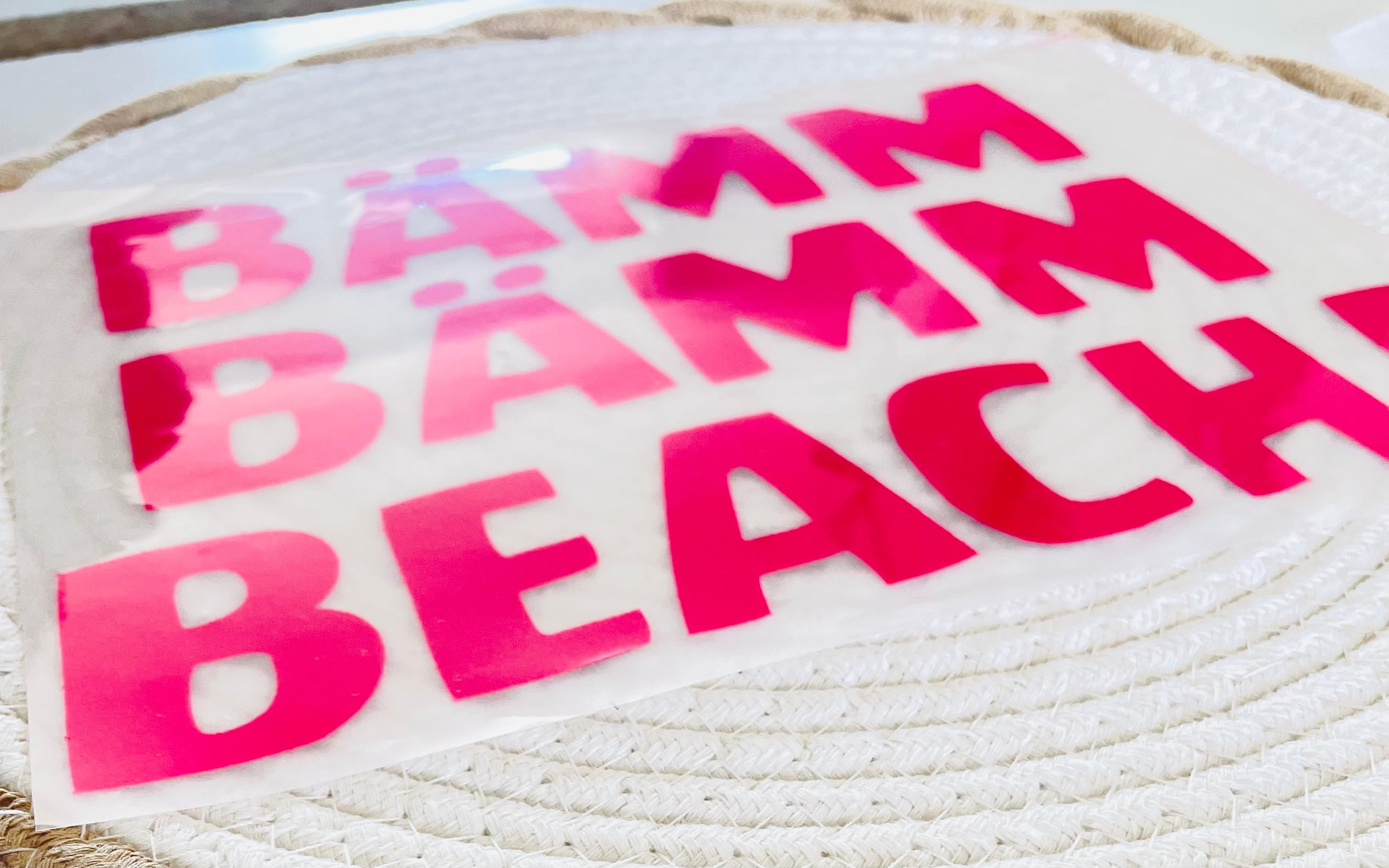 „ BÄMM BÄMM BEACH „ Hochwertiges Flock- Patch * Werde dein eigener Designer und mache deine Eigenen Unikate zum Hingucker!